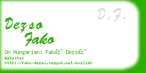 dezso fako business card